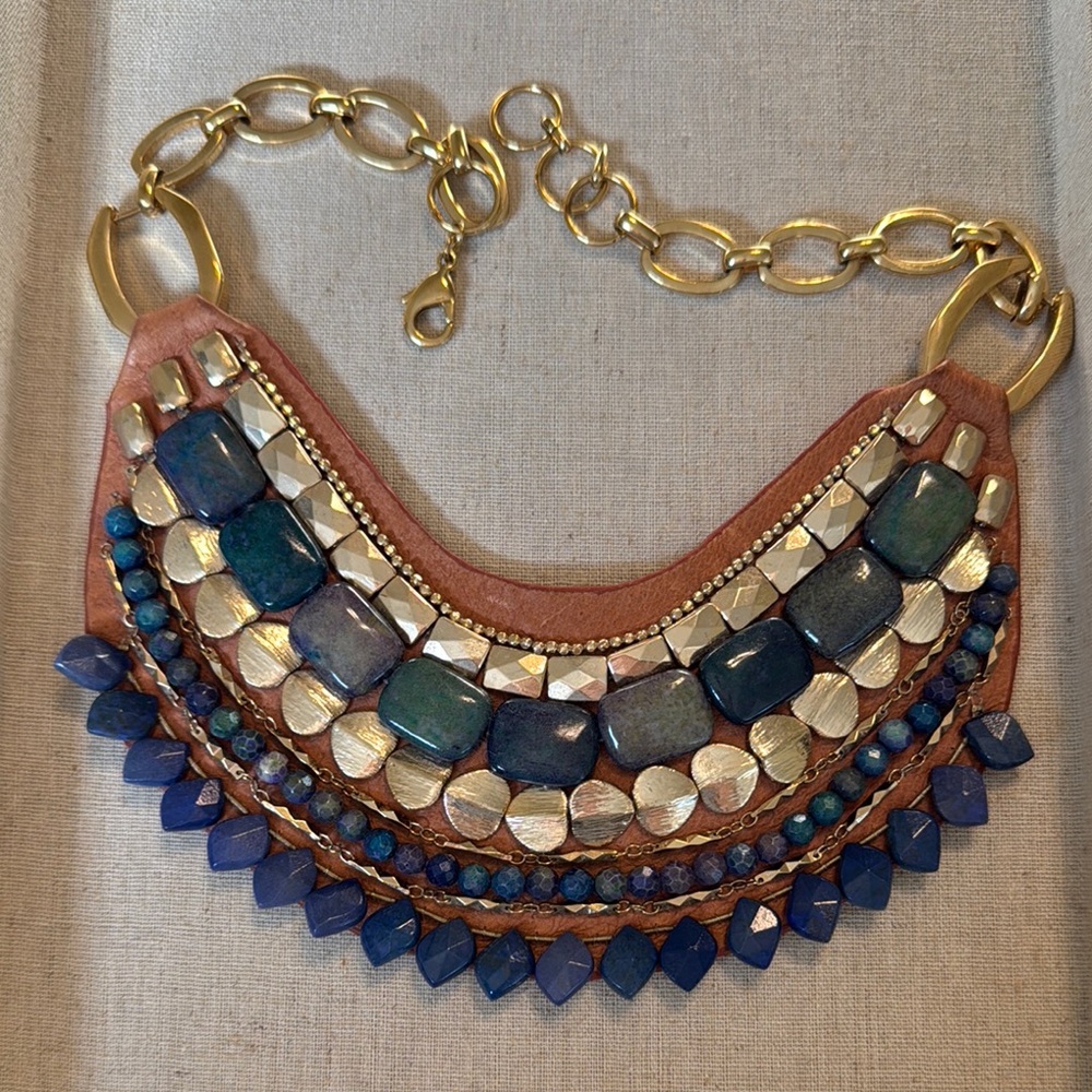 Stella & Dot Blue and Gold Necklace
